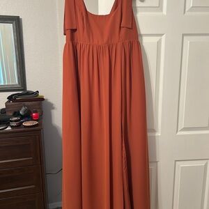 Formal Orange Maternity Dress